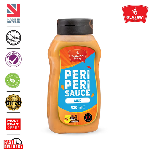 Blazing Mild Peri Peri Sauce 520ml, Subtle Spice Peri Peri Flavour
