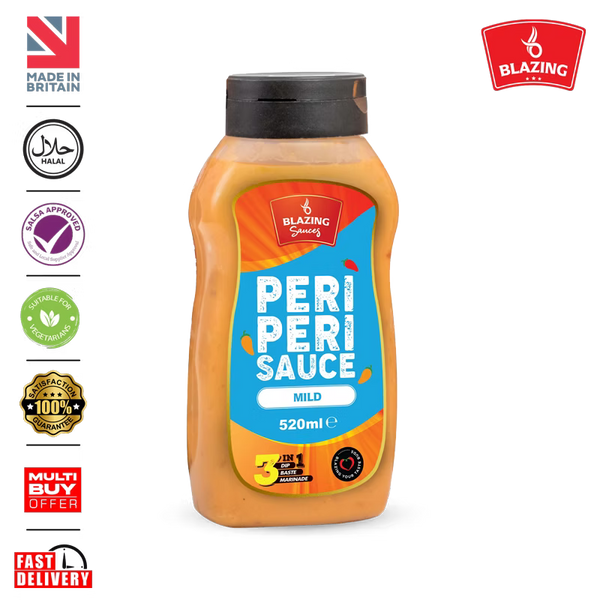 Blazing Mild Peri Peri Sauce 520ml, Subtle Spice Peri Peri Flavour