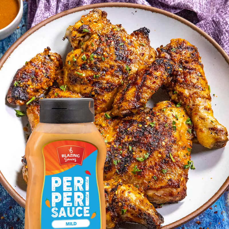 Blazing Mild Peri Peri Sauce 520ml, Subtle Spice Peri Peri Flavour