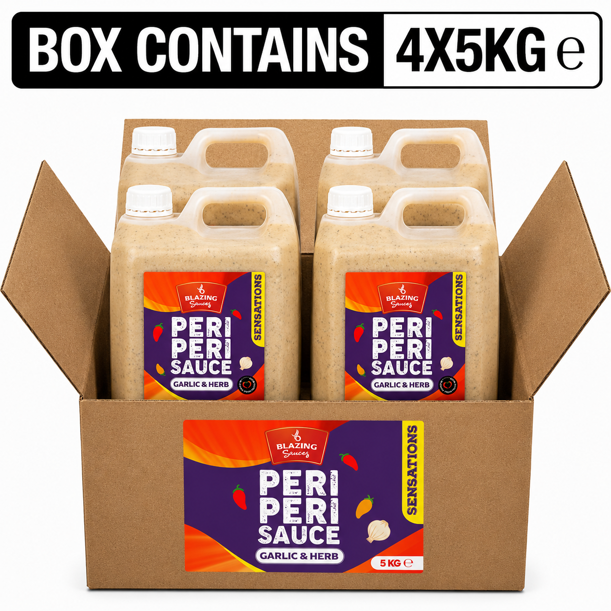 Garlic & Herb Peri Peri Sauce 5kg, Mild Zesty Chilli Marinade