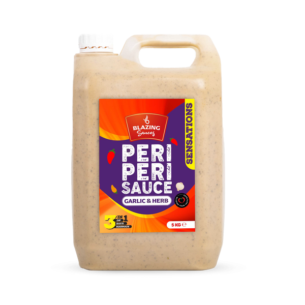Garlic & Herb Peri Peri Sauce 5kg, Mild Zesty Chilli Marinade