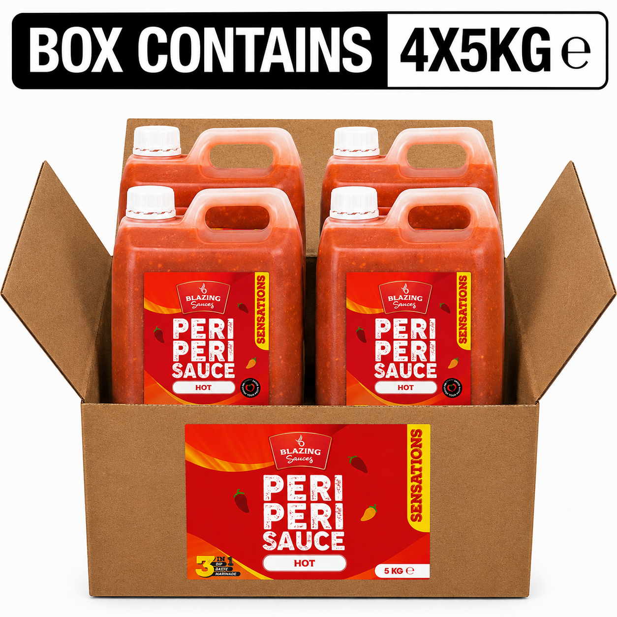 Blazing Hot Peri Peri Sauce 5kg, Fiery Chicken Baste, Dip & Marinade