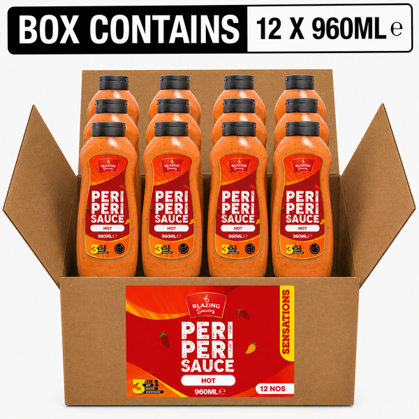 Blazing Hot Peri Peri Sauce 960ml, Fiery Chicken Baste, Dip & Marinade