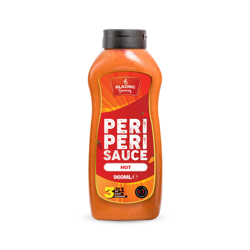 Blazing Hot Peri Peri Sauce 960ml, Fiery Chicken Baste, Dip & Marinade