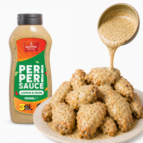 Blazing Lemon & Herb Peri Peri Sauce 960ml, Zesty Chicken Baste, Dip & Marinade