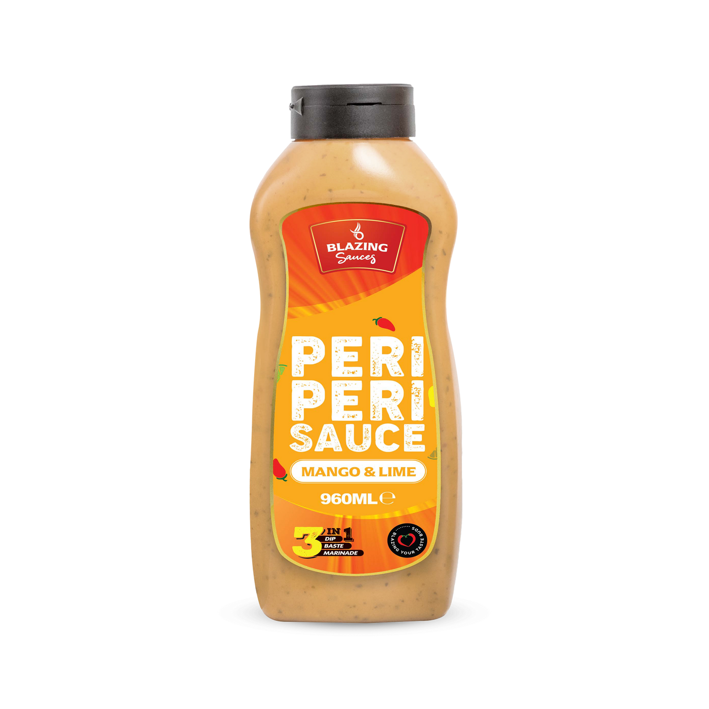 Blazing Peri Peri Mango & Lime Sauce 960ml, Sweet & Zesty Chicken Glaze, Dip & Marinade (Copy)