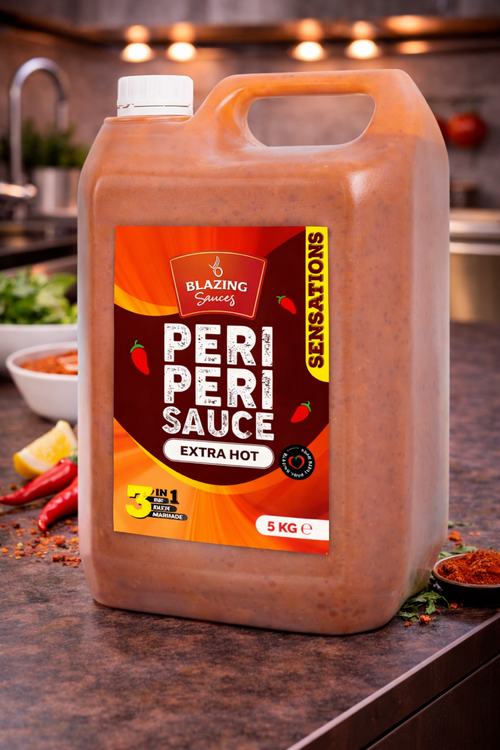 Blazing Extra Hot Peri Peri Sauce 5kg, Fiery Chicken Baste, Dip & Marinade