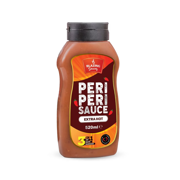 Blazing Extra Hot Peri Peri Sauce 520ml, Fiery Chicken Baste, Dip & Marinade
