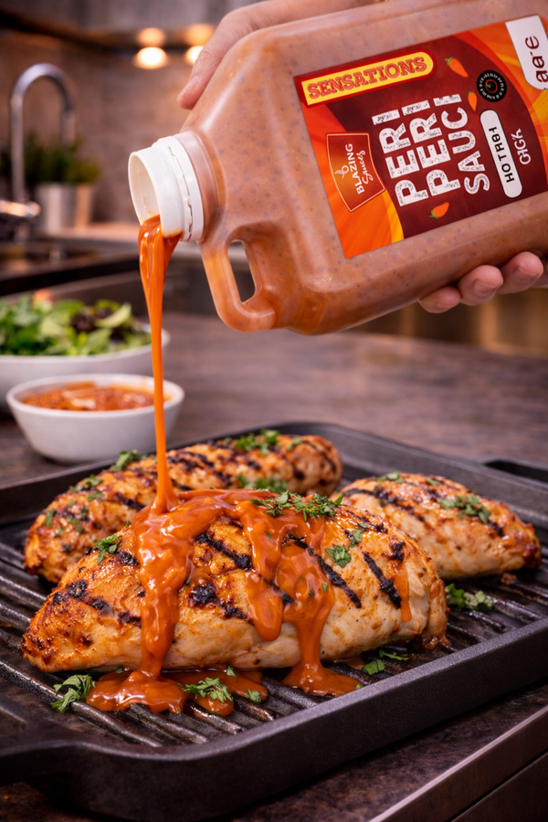 Blazing Extra Hot Peri Peri Sauce 5kg, Fiery Chicken Baste, Dip & Marinade