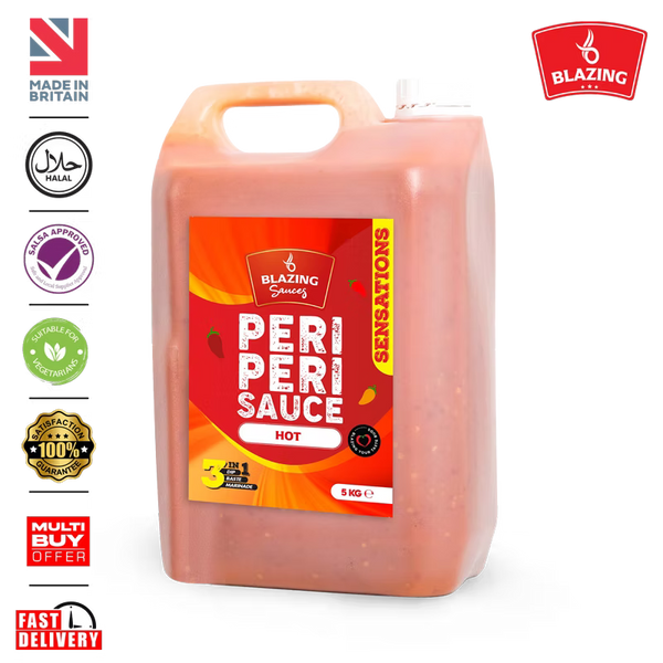 Blazing Hot Peri Peri Sauce 5kg, Fiery Chicken Baste, Dip & Marinade