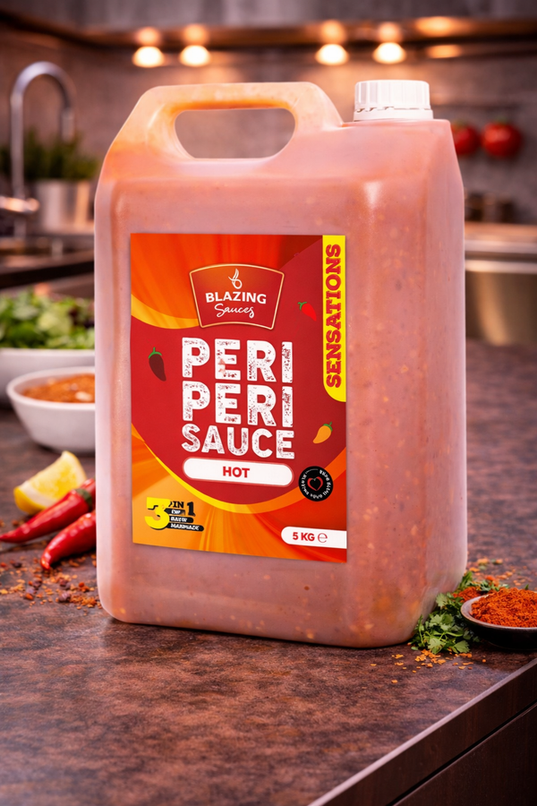 Blazing Hot Peri Peri Sauce 5kg, Fiery Chicken Baste, Dip & Marinade