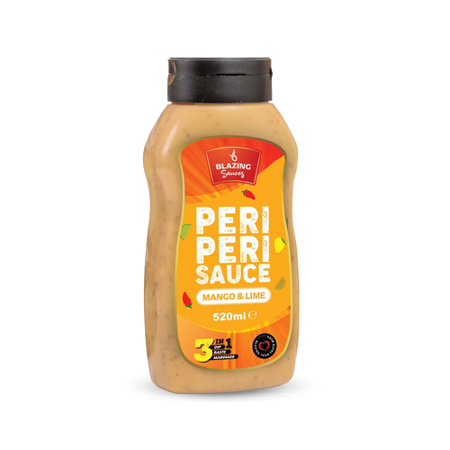 Blazing Peri Peri Mango & Lime Sauce 520ml, Sweet & Zesty Chicken Glaze, Dip & Marinade