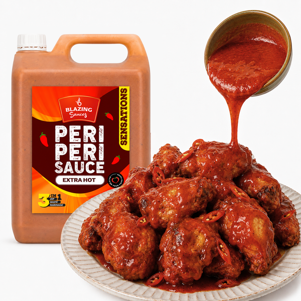 Blazing Extra Hot Peri Peri Sauce 5kg, Fiery Chicken Baste, Dip & Marinade