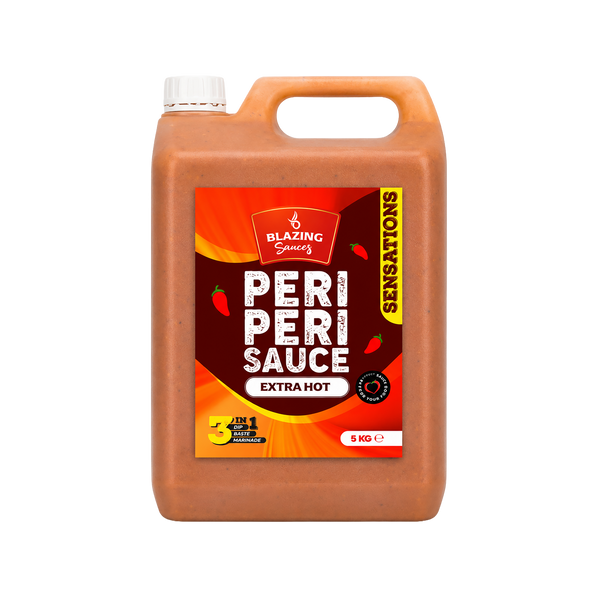 Blazing Extra Hot Peri Peri Sauce 5kg, Fiery Chicken Baste, Dip & Marinade