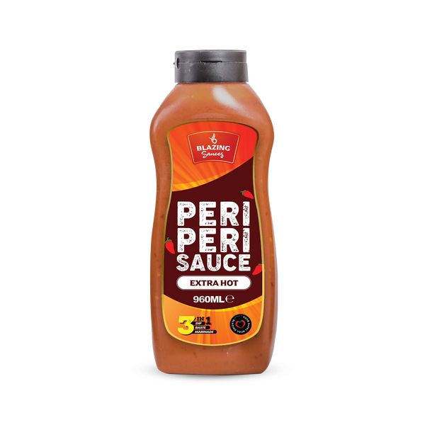 Blazing Extra Hot Peri Peri Sauce 960ml, Fiery Chicken Baste, Dip & Marinade