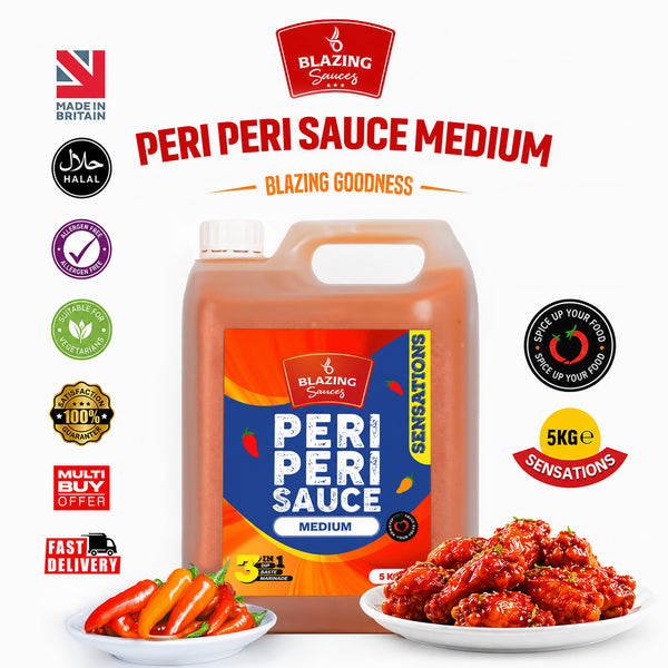 Blazing Medium Peri Peri Sauce 5kg, Bold & Balanced Peri Heat