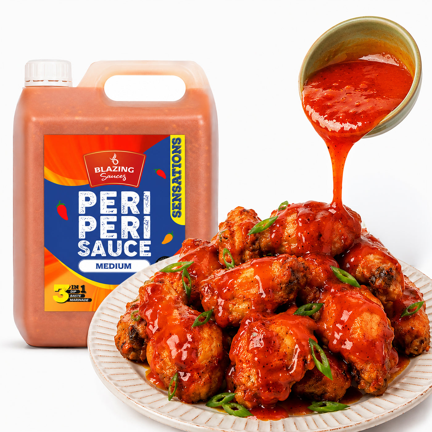 Blazing Medium Peri Peri Sauce 5kg, Bold & Balanced Peri Heat