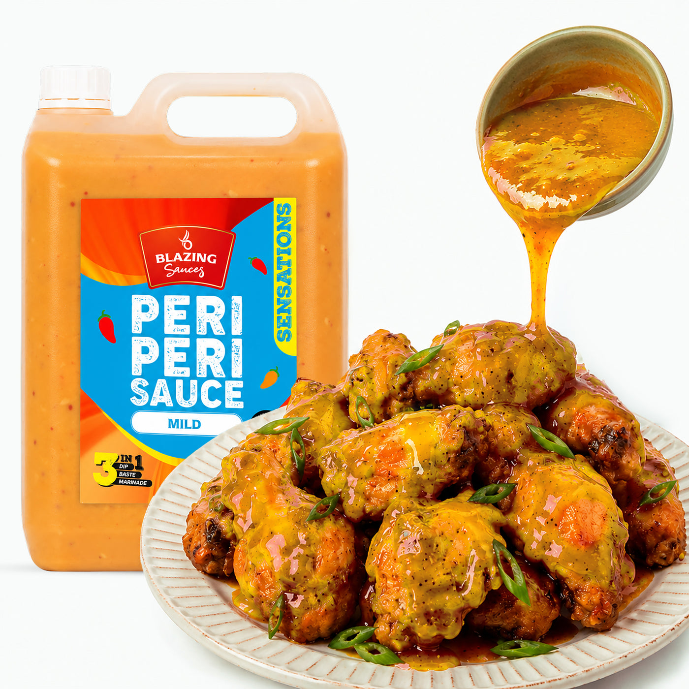 Blazing Mild Peri Peri Sauce 5kg, Subtle Spice Peri Peri Flavour