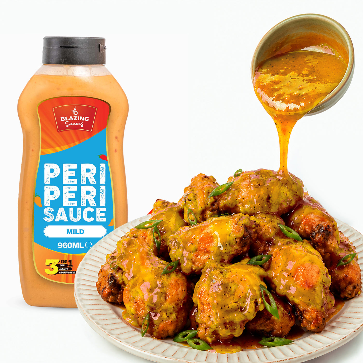Blazing Mild Peri Peri Sauce 960ml, Subtle Spice Peri Peri Flavour