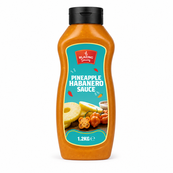 Blazing Pineapple Habanero Sauce 1.2kg, Sweet Heat for Chicken, Burgers and Vegetables