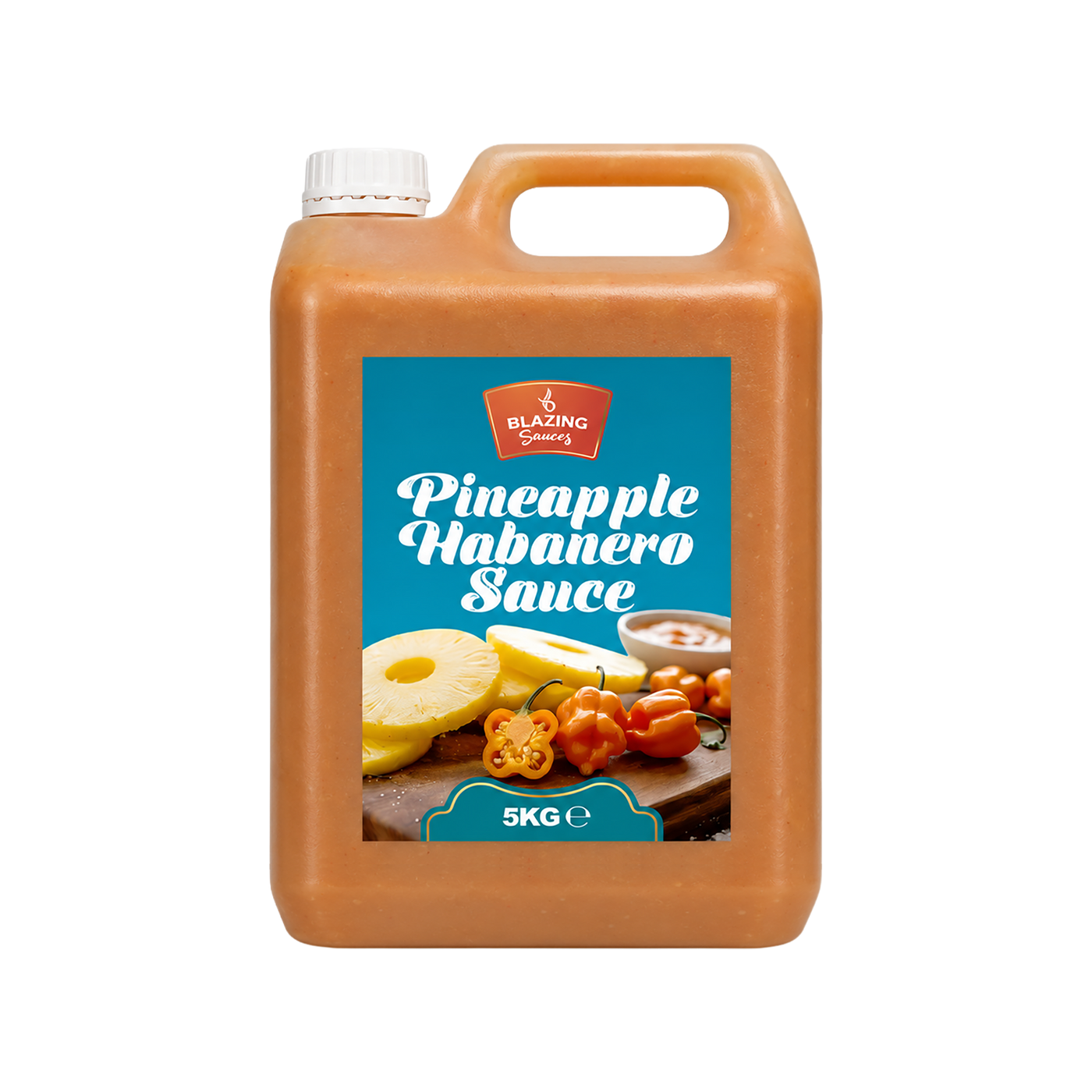 Blazing Pineapple Habanero Sauce 5kg, Sweet Heat for Chicken, Burgers and Vegetables