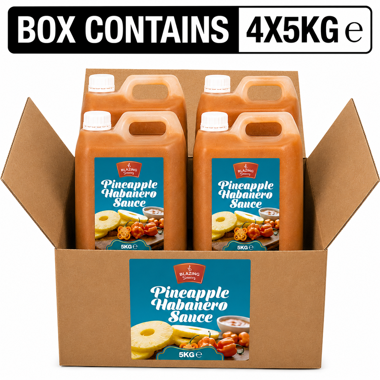 Blazing Pineapple Habanero Sauce 5kg, Sweet Heat for Chicken, Burgers and Vegetables