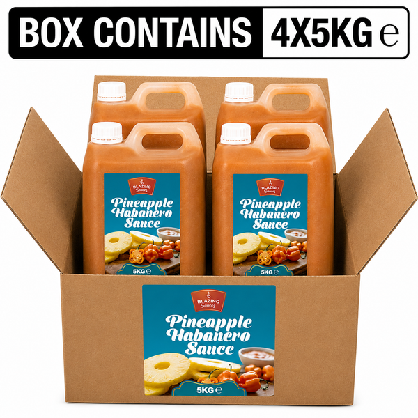 Blazing Pineapple Habanero Sauce 5kg, Sweet Heat for Chicken, Burgers and Vegetables