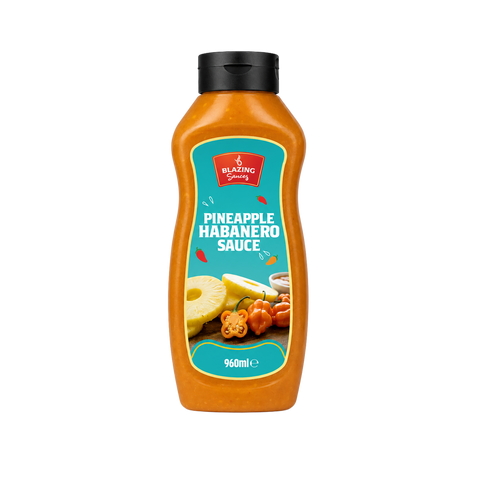 Blazing Pineapple Habanero Sauce 960ml, Sweet Heat for Chicken, Burgers and Vegetables