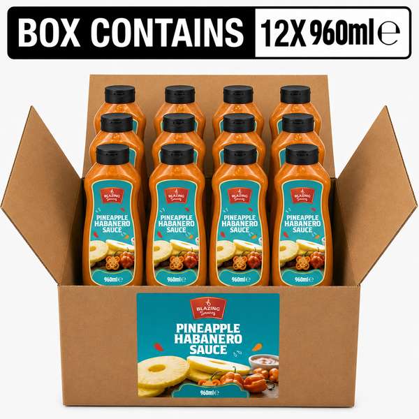 Blazing Pineapple Habanero Sauce 960ml, Sweet Heat for Chicken, Burgers and Vegetables