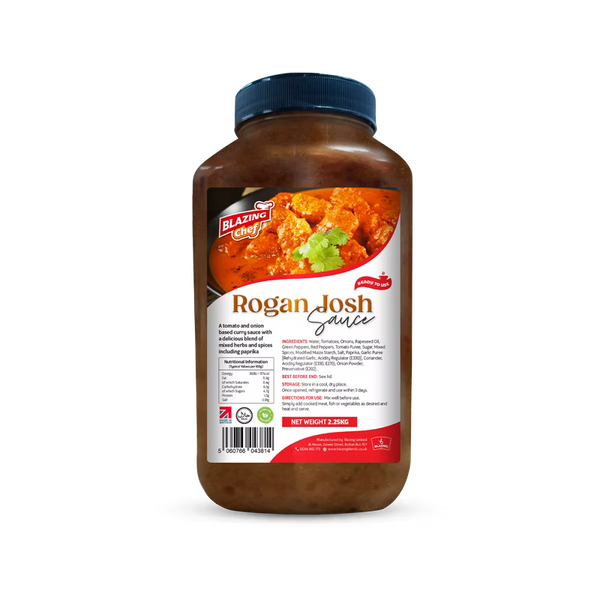 Blazing Rogan Josh Sauce 2.25kg, Premium Ready-to-Use Curry Sauce for Lamb & Meat