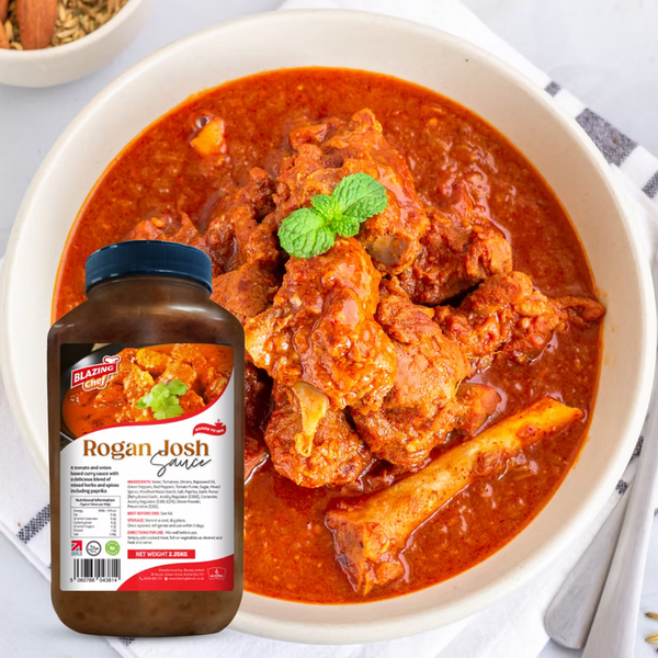 Blazing Rogan Josh Sauce 2.25kg, Premium Ready-to-Use Curry Sauce for Lamb & Meat