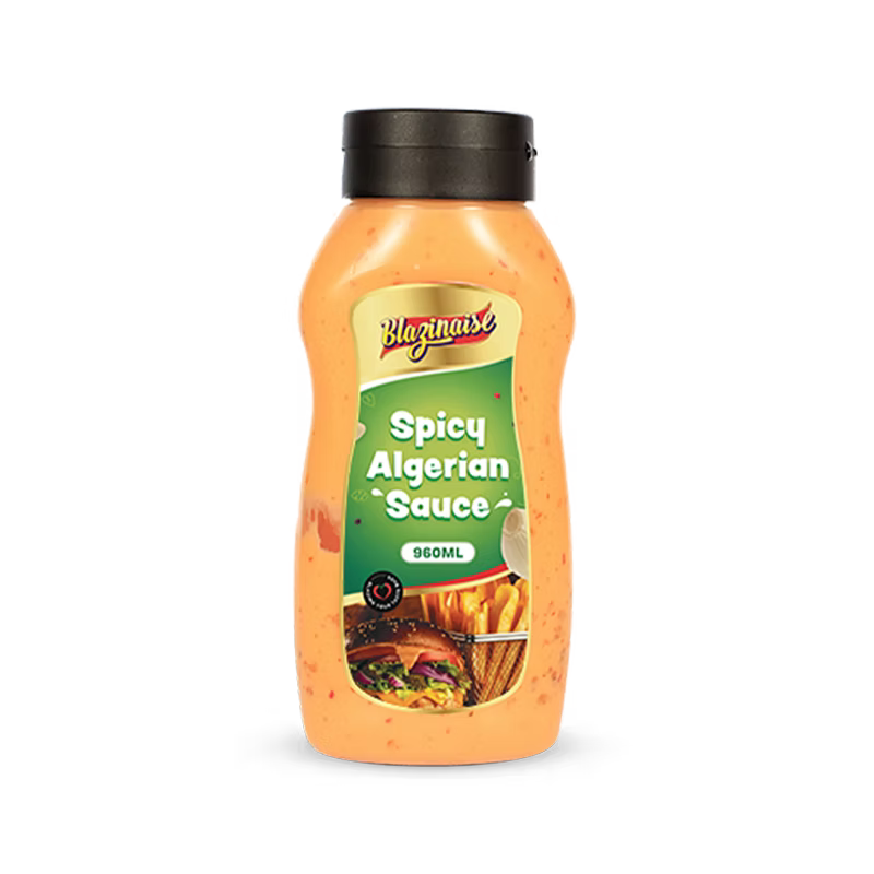 Blazing Spicy Algerian Sauce 960ml, Hot Spiced Condiment, Dip and Glaze