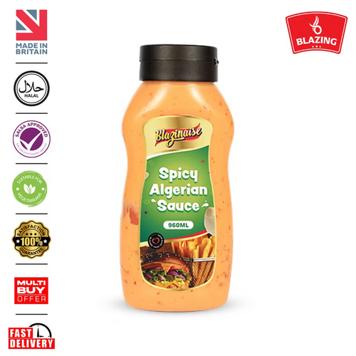 Blazing Spicy Algerian Sauce 960ml, Hot Spiced Condiment, Dip and Glaze