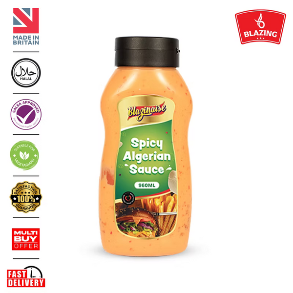 Blazing Spicy Algerian Sauce 960ml, Hot Spiced Condiment, Dip and Glaze