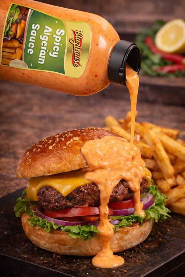 Blazing Spicy Algerian Sauce 960ml, Hot Spiced Condiment, Dip and Glaze