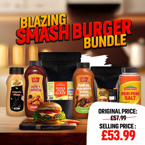 Blazing Smash Burger Bundle 6 Products – Complete Seasoning, Sauce & Topping Kit
