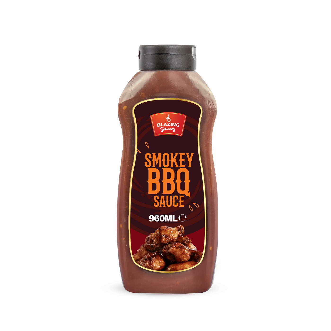 Blazing Smokey BBQ Wings Sauce 960ml, Smoky Chilli Glaze & Marinade
