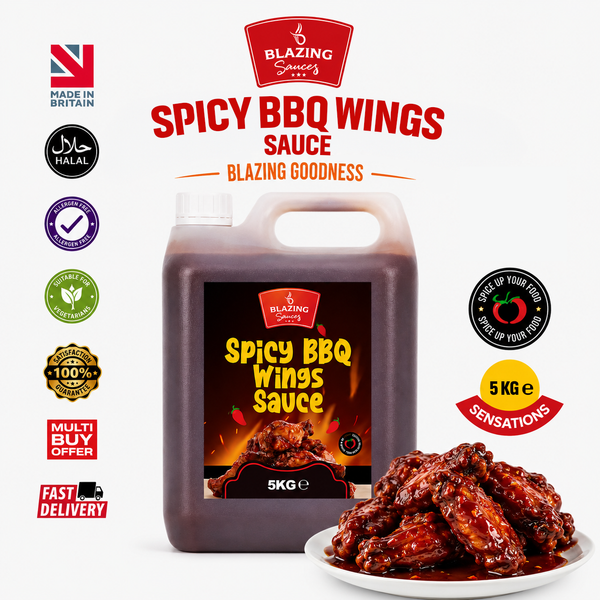 Blazing Spicy BBQ Wings Sauce 5kg, Smoky Chilli Glaze & Marinade