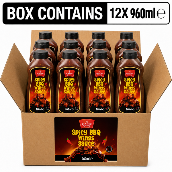 Blazing Spicy BBQ Wings Sauce 960ml, Smoky Chilli Glaze & Marinade