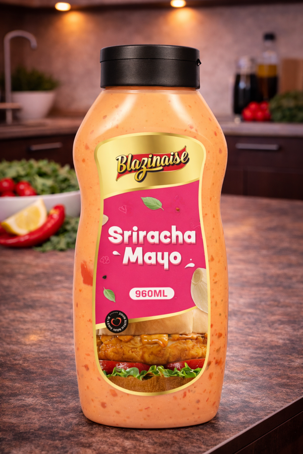 Peri Peri Sriracha Mayo 960ml, Spicy Chilli Garlic Mayonnaise, Dip and Dressing