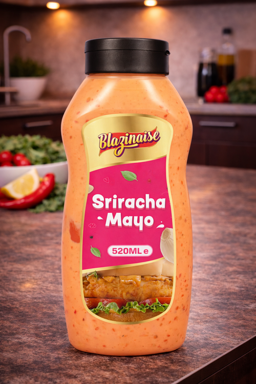 Peri Peri Sriracha Mayo 520ml, Spicy Chilli Garlic Mayonnaise, Dip and Dressing