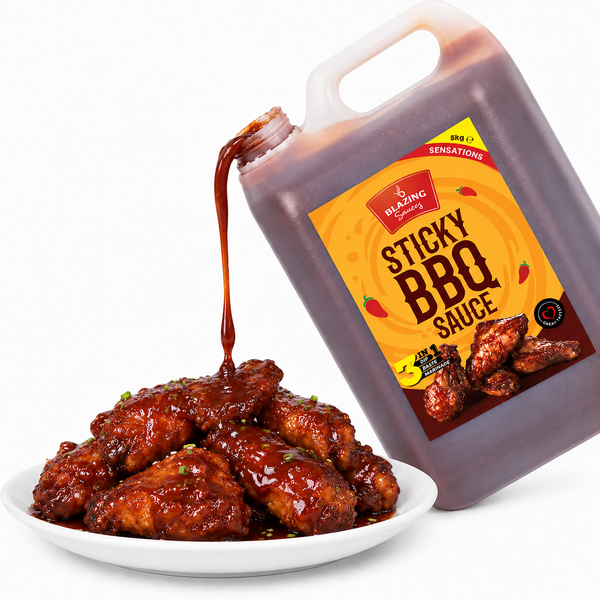 Blazing Sticky BBQ Sauce 5kg, Perfect for Chicken Wings, Ribs & More