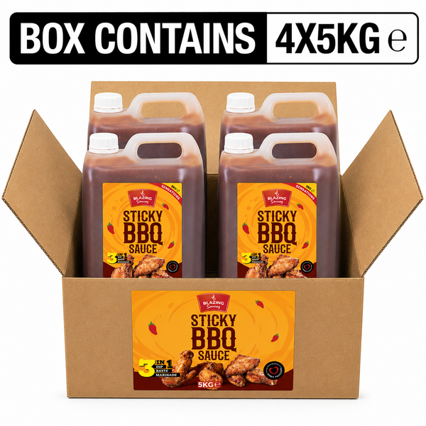 Blazing Sticky BBQ Sauce 5kg, Perfect for Chicken Wings, Ribs & More
