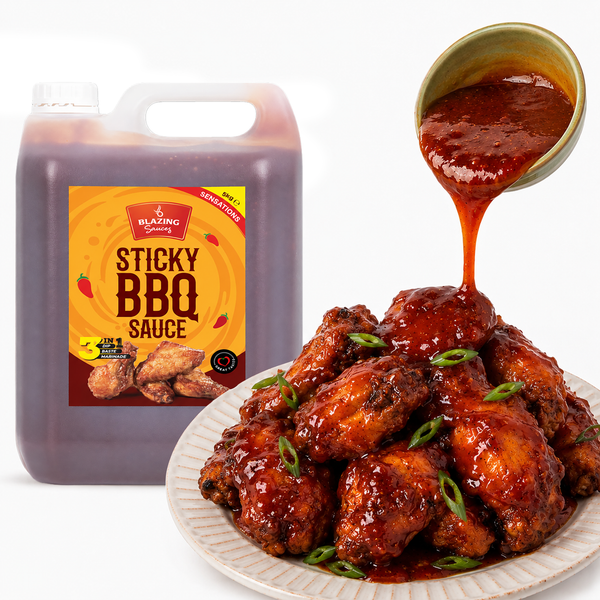 Blazing Sticky BBQ Sauce 5kg, Perfect for Chicken Wings, Ribs & More