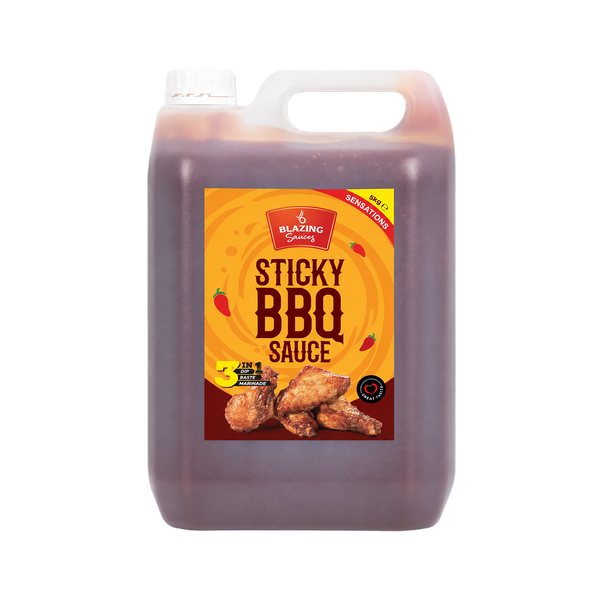 Blazing Sticky BBQ Sauce 5kg, Perfect for Chicken Wings, Ribs & More