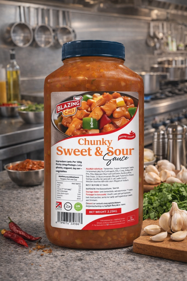Chunky Sweet & Sour Sauce 2.25kg, Tangy & Fruity Ready-to-Use Cooking Sauce