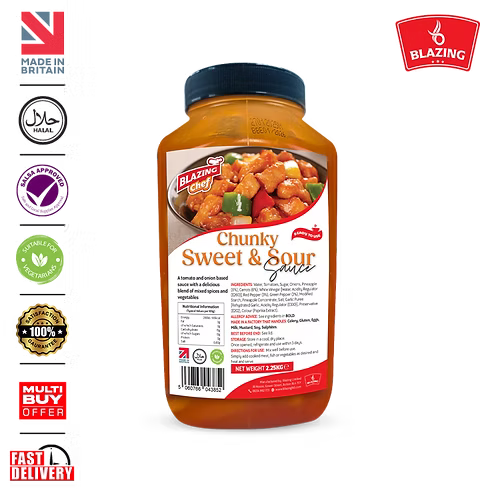 Chunky Sweet & Sour Sauce 2.25kg, Tangy & Fruity Ready-to-Use Cooking Sauce
