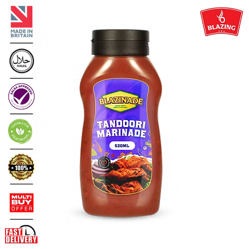Blazing Tandoori Marinade Sauce 520ml for Chicken, Meat and Vegetables