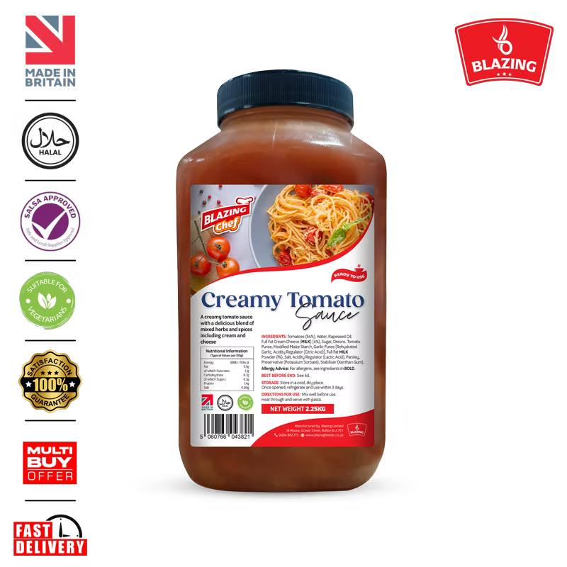 Blazing Creamy Tomato Pasta Sauce 2.25kg, Rich Ready-to-Use Cooking Sauce