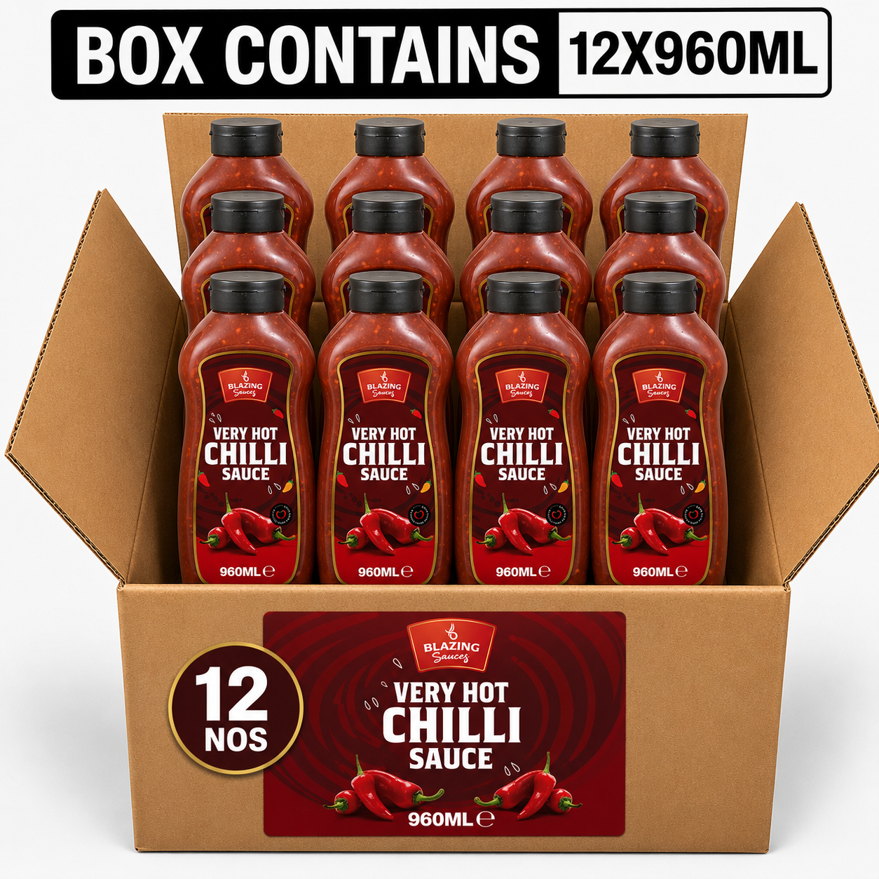 Very Hot Chilli Sauce 960ml for Chicken, Meat & Veg